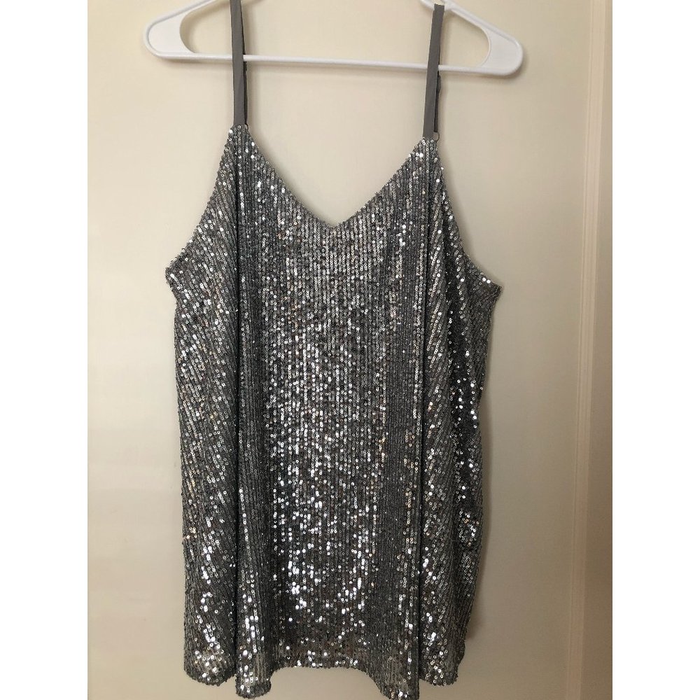 Silver Sequin Tank Top